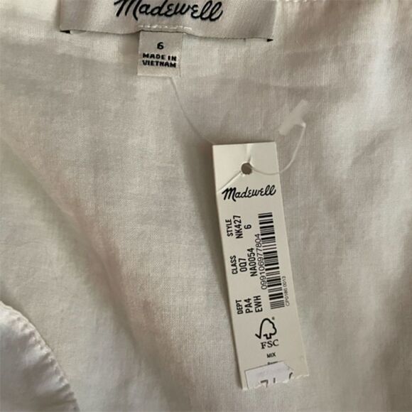 Madewell Tiered White Boho Midi Dress Size 6 - Picture 8 of 12